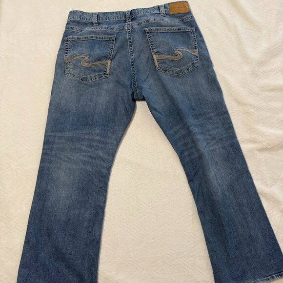 Silver Jeans Craig Mens 40 x 32 Relaxed Fit Bootcut Medium Wash Western Cowboy - Picture 3 of 8